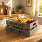 Grey Wood Fruit and Vegetable Crate