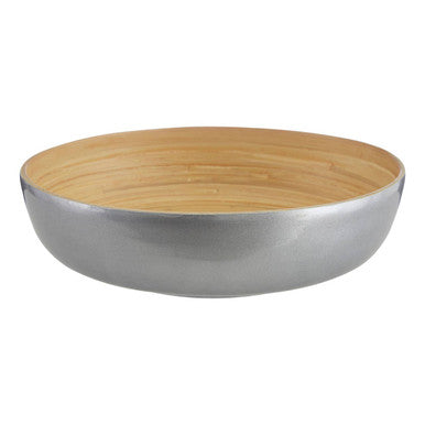 Silver Salad Bowl with Raised Edges