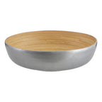 Silver Salad Bowl with Raised Edges