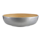 Silver Salad Bowl with Raised Edges