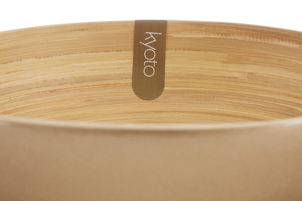 Gold Salad Bowl with Raised Edges