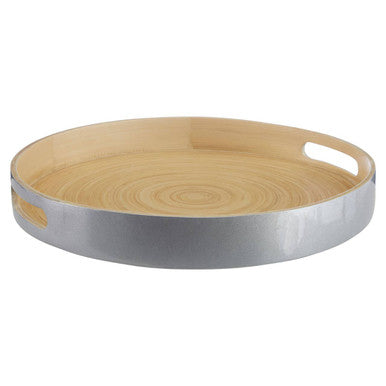 Large Silver Tray with Side Handles