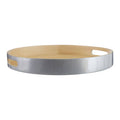 Large Silver Tray with Side Handles