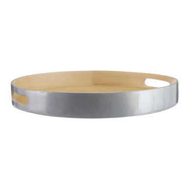 Large Silver Tray with Side Handles