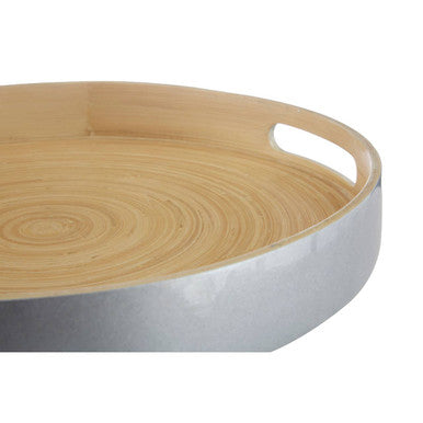 Large Silver Tray with Side Handles