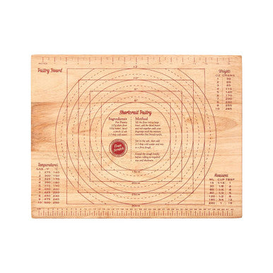 Rubberwood Pastry Board with Measurement Markings