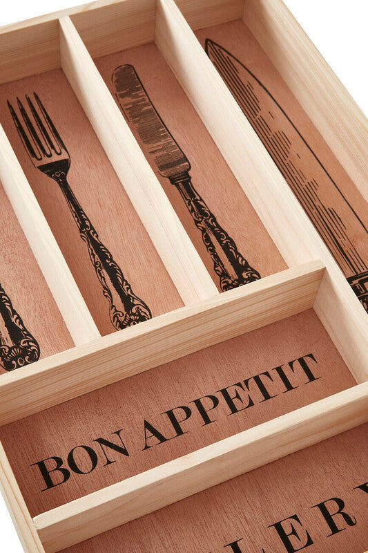 Wooden Vintage Design Cutlery Tray