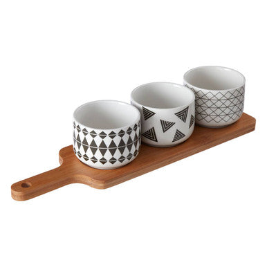 Serving Board with Patterned Dishes