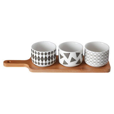 Serving Board with Patterned Dishes