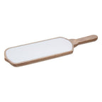 Mango Wood Paddle Serving Board with White Enamel