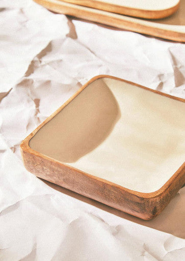 Medium Mango Wood Square Bowl