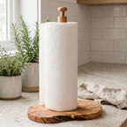 Olive Wood Kitchen Roll Holder
