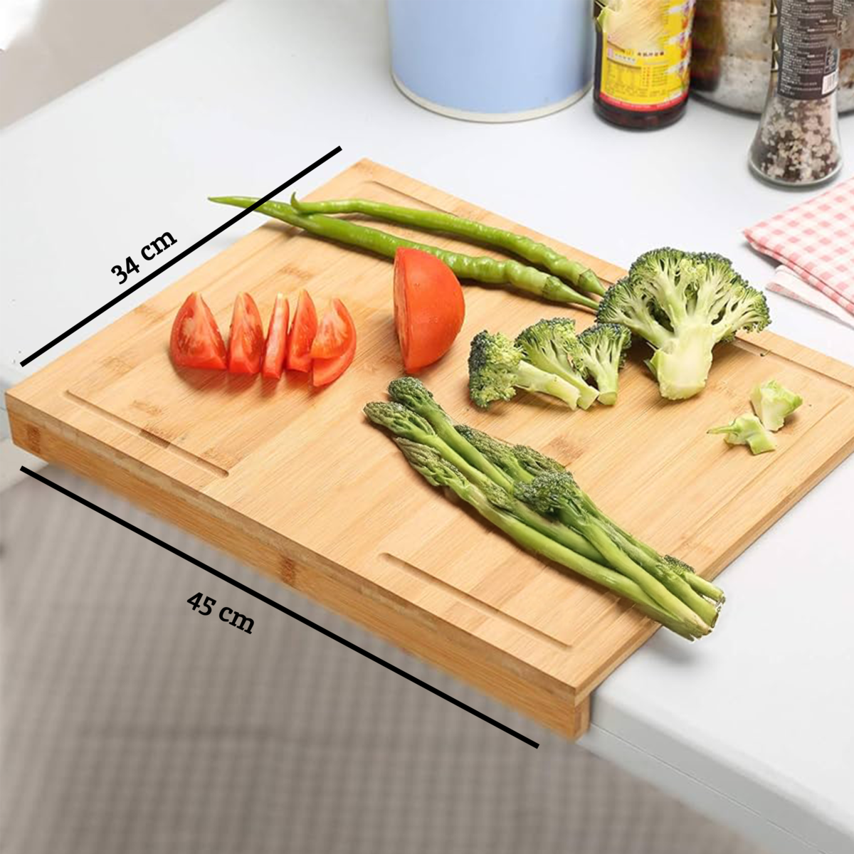Natural Bamboo Rectangular Worktop Saver and Serving Board