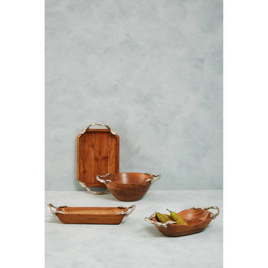Acacia Wood Large Round Bowl
