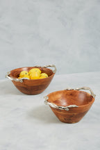 Acacia Wood Large Round Bowl