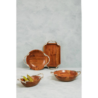 Acacia Wood Small Oval Bowl