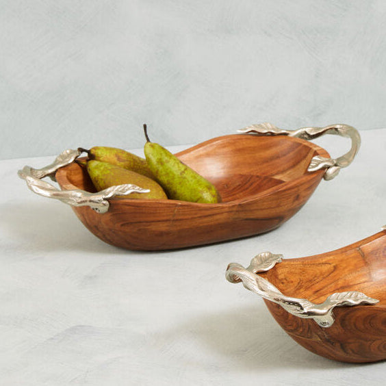 Acacia Wood Small Oval Bowl