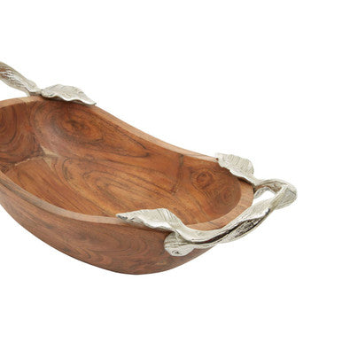 Acacia Wood Small Oval Bowl