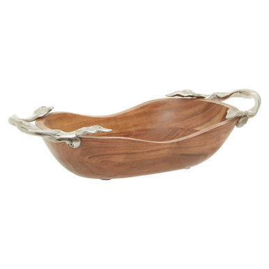 Acacia Wood Large Oval Bowl