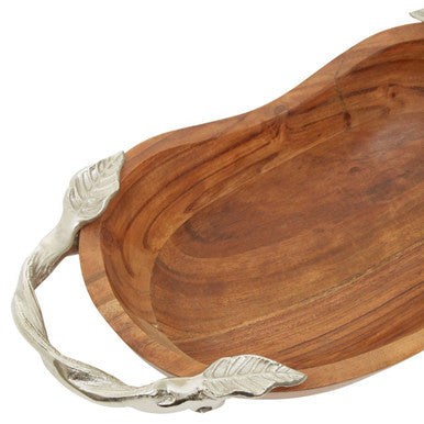 Acacia Wood Large Oval Bowl
