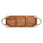 Acacia Wood 3 Section Serving Dish