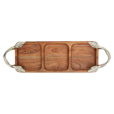 Acacia Wood 3 Section Serving Dish
