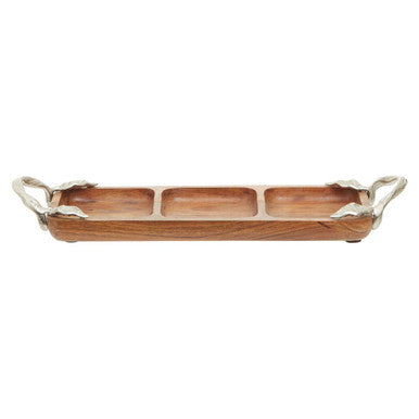 Acacia Wood 3 Section Serving Dish