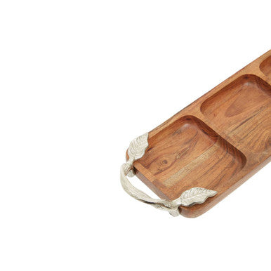 Acacia Wood 3 Section Serving Dish