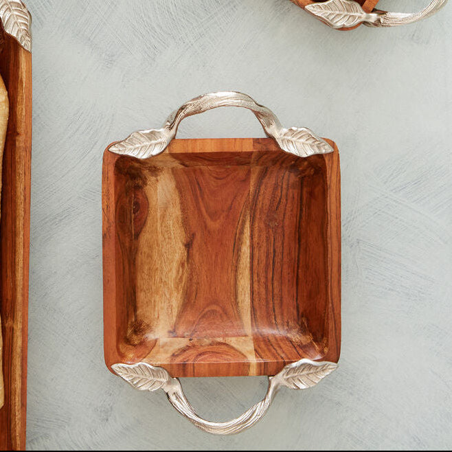 Acacia Wood Square Bowl