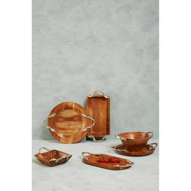 Acacia Wood Medium Round Bowl