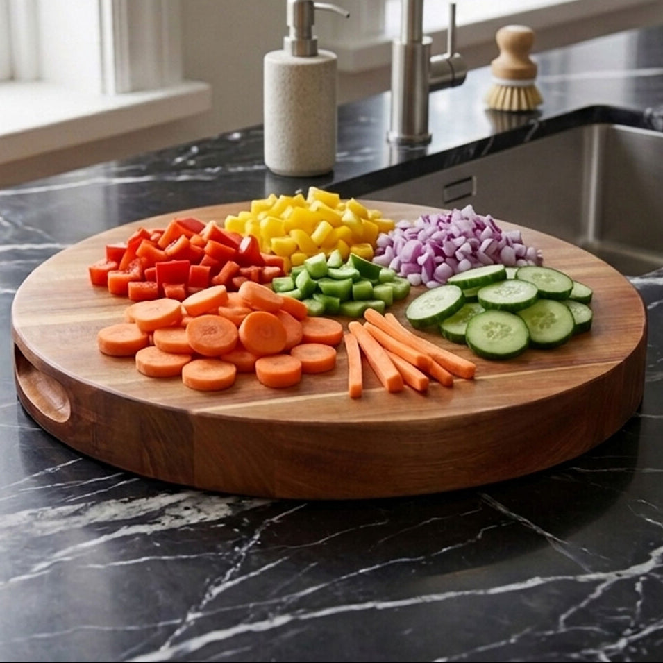 Acacia Round Chopping and Serving Board