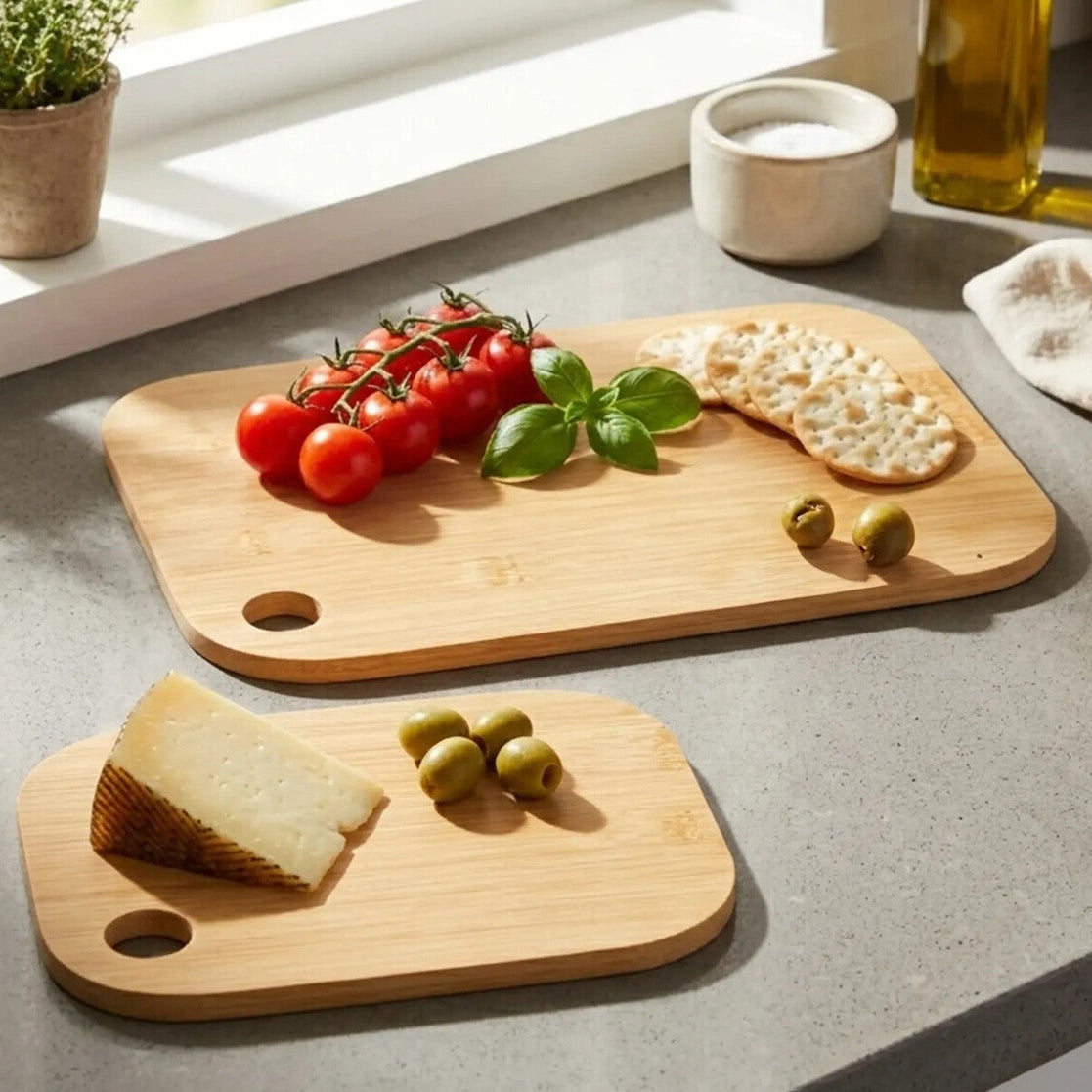 Set of 2 Bamboo Cutting and Serving Boards