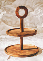 Sheesham Wood Two Tier Cake Stand