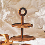 Sheesham Wood Two Tier Cake Stand