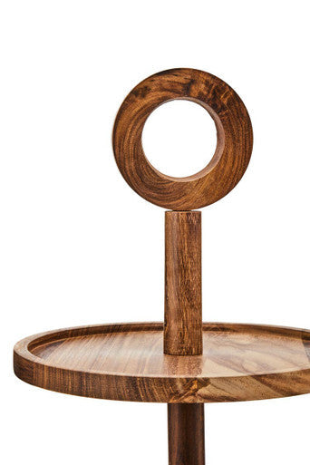 Sheesham Wood Two Tier Cake Stand