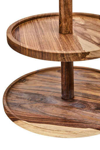 Sheesham Wood Two Tier Cake Stand