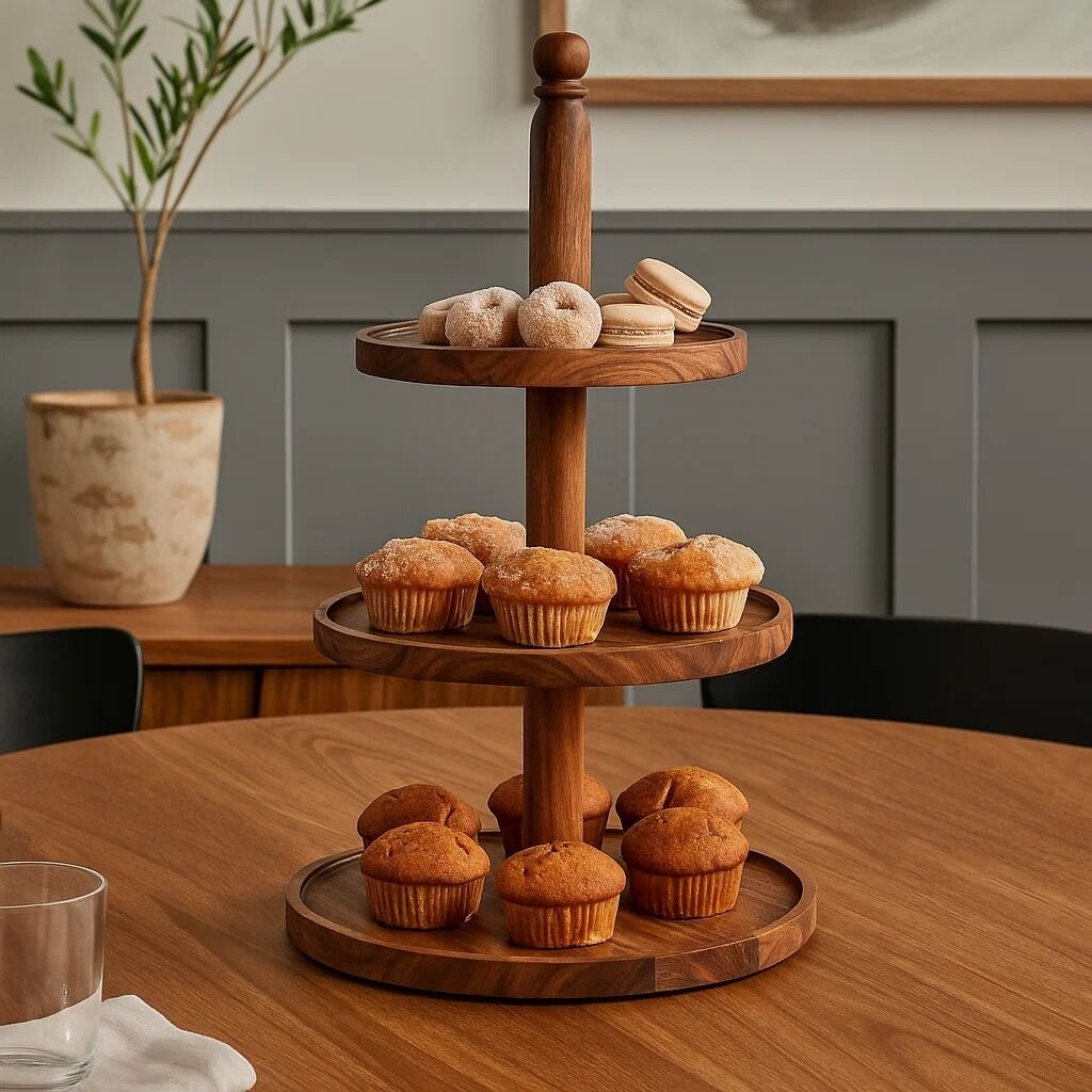 Sheesham Wood Three Tier Cake Stand