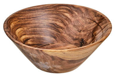 Large Round Sheesham Wood Tapered Salad Bowl