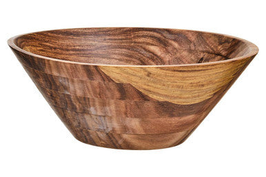 Large Round Sheesham Wood Tapered Salad Bowl