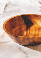 Large Round Sheesham Wood Tapered Salad Bowl