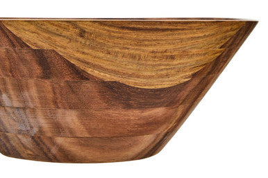 Large Round Sheesham Wood Tapered Salad Bowl