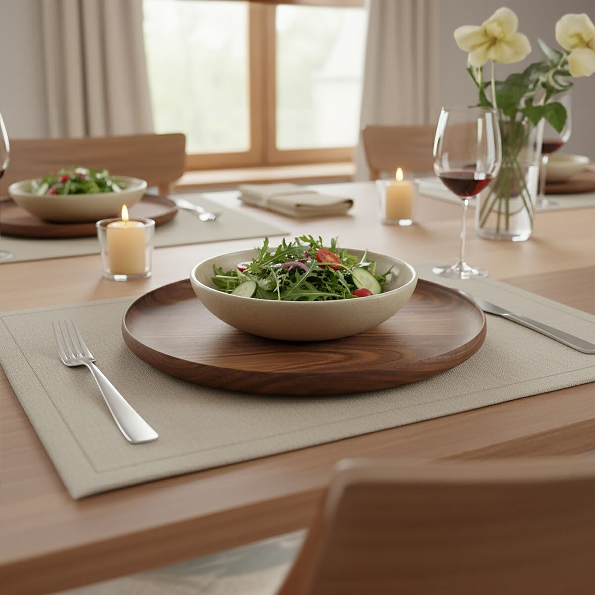 Round Sheesham Wood Plate