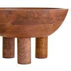 Mango Wood Serving or Fruit Bowl with Footed Base