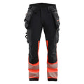 Blaklader 1125 Hi-Vis 4-Way Stretch Kneepad Trousers Black/Red