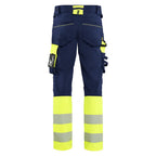 Blaklader 1126 Hi-Vis 4-Way Stretch Kneepad Trousers Navy/Yellow