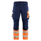 Blaklader 1126 Hi-Vis 4-Way Stretch Kneepad Trousers Navy/Orange