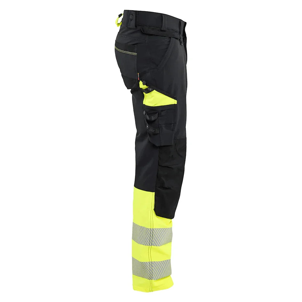 Blaklader 1126 Hi-Vis 4-Way Stretch Kneepad Trousers Black/Yellow