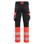 Blaklader 1126 Hi-Vis 4-Way Stretch Kneepad Trousers Black/Red