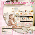 3-Tier Toy Organiser Shelf with 9 Storage Boxes for Bedroom