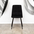 Tufted Fabric Metal Chair - L52 x W44 x H86 cm - Black